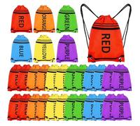 Whaline 36Pcs Crayon Drawstring Backpack Reusable Treat Bag with Color Word Colorful Graduation Candy Goodie Bags for Teacher Appreciation W nd of Year Congrats Grad Party Favors Supplies