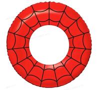 Whaline 3Pcs Spider Web Inflatable Pool Floats Swim Ring Red-Black Superhero Theme Swimming Pool Tubes for Adults Teens Summer Beach Spider Birthday Party, 30 x 14 Inch