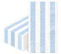 Whaline 40Pcs Stripe Guest Napkins, Blue White Cabana Striped