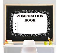 Whaline 4Pcs Composition Book Bulletin Board Paper Classroom Decorations White Black Composition Notebook Cover Paper for Back to School Decorative Supplies