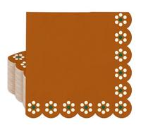 Whaline 50 Pcs Mexico Fiesta Paper Napkins Cielito Lindo Party Scalloped Disposable Napkins Luncheon Dinner Napkin for Mexican Themed Party Table Supplies