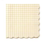 Whaline 50 Pcs Yellow Plaid Luncheon Napkins Gingham Checkered Disposable Paper Napkin Decorative Scalloped Dessert Dinner Hand Napkin for Fall Autumn Home Party Table Supplies Decor