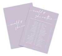 Whaline 50 Sheets Purple Bridal Shower Game Cards Double Sided Party Game Activity Cards For Would She Rather Wedding Bridal Shower Bachelorette Party Games Supplies