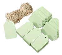 Whaline 500Pcs Sage Green Gift Tags Green Paper Tags Blank Hanging Labels with Hemp Rope Marking Tags Writable Merchandise Lables for Wedding Baby Shower Birthday Party DIY Crafts Supplies