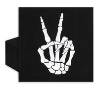 Whaline 50Pcs Bad Two The Bone Paper Napkins 2nd Birthday Disposable Napkins Black White Skeleton Luncheon Dinner Napkin for Halloween Party Tableware