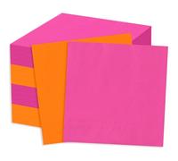 Whaline 50Pcs Pink and Orange Cocktail Napkins Summer Tequila Sunrise Disposable Napkins Paper Pink Beverage Napkins for Wedding Birthday Baby Shower Bachelorette Party Supplies