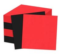Whaline 50Pcs Red and Black Cocktail Napkin Paper Napkins Christmas New Year Disposable Dinner Napkins for Wedding Birthday Baby Shower Party Supplies