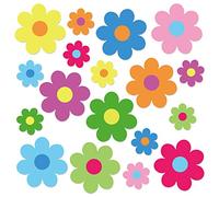 Whaline 54Pcs Flower Cut-Outs Back to School Colorful Floral Bulletin Board Decorations 5.9in and 3.1in Summer Paper Flowers Cutouts Cute Classroom Decor for DIY Craft School Projects
