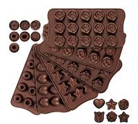 Whaline 6pcs Silicone Chocolate Molds, Candy Mold, Cake Making Molds Kit for Men, Women Baking