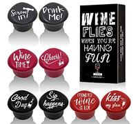 Whaline 8 Pack Christmas Wine Bottle Stoppers and Gift Box, Funny Silicone Reusable Caps Bottle Sealers with a Funny Saying for Wine Beverage and Beer Bottles (Purple, Red, Grey, Black)
