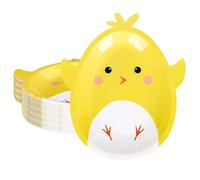 Whaline Chick Paper Plates Cartoon Yellow Chicken Shape Disposable Plates 9 Inch Easter Party Tableware for Birthday Baby Shower Farmhouse Table Supplies 24 Pcs 7.6 x 9.1in