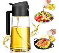Whaline chimoo ölsprüHer für Speiseöl,2 In 1 öl Sprühflasche 470ml ölsprüher für Heißluftfritteuse Glas Oil Sprayer KöNnen ölspray und Gießen Zum Kochen,Grillen,Küche, Heißluftfritteuse,Backen,Salat