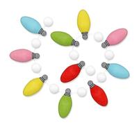 Whaline Christmas Felt Garland Colorful 3D Light Bulb Pom Ball Banner Xmas Decorative Rainbow Bulb Hanging Bunting Garland for Xmas Tree Holiday Home Fireplace Window Wall Decor, WH11344