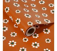 Whaline Cielito Lindo Party Wrapping Paper - Mini Roll - 17 In x 32.8 Ft De Barro Mexican Terracotta Flower Gift Wrap Paper for DIY Crafts Birthday Fiesta Holiday Decor