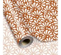 Whaline Cielito Lindo Wrapping Paper -Mini Roll- 17 In x 32.8 Ft Platos De Barro Terracotta Flower Gift Wrap Paper for Mexican Fiesta Cinco de Mayo Party Wrapping Supplies