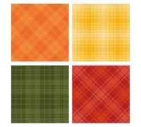Whaline Fall Buffalo Paper Napkin Autumn Plaid Luncheon Napkin Orange Yellow Red Green Disposable Dessert Dinner Hand Napkin for Home Kitchen Restaurant Party Supplies, 50 Pcs