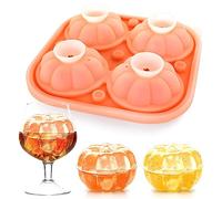 Whaline Fall Pumpkin Ice Molds Tray 3D Pumpkin Silicone Ice Maker Mould Pumpkin Shape Whiskey Brandy Ice Mould Tray for Autumn Thanksgiving Party Supplies Holiday Bar Beverages Decoration