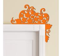 Whaline Fall Wooden Decor Orange Hollow Pumpkin Wood Door Frame Decor Rustic Autumn Door Corner Decorations for Home Harvest Thanksgiving Halloween Party