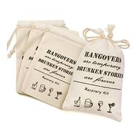 Whaline Pack of 20 Bachelorette Party Bags with Drawstring Cotton Recovery Kit Bags Muslin Tote Bag for Bridal Shower Wedding Gift Decoration Hen Night Parties (10 x 15 cm)