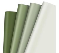 Whaline Sage Green Wrapping Paper - Not Roll 4 Colors Gradient Green Gift Wrap Paper Folded Flat Colorful DIY Craft Art Paper for Wedding Birthday Baby Shower Party Decor Supplies, 8 Sheets