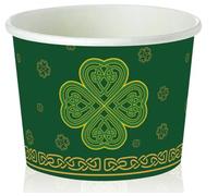 Whaline St. Patrick's Day Shamrock Snack Cup Disposable Bowls Green Lucky Clover 9 Oz Ice Cream Dessert Food Treat Paper Bowls for Irish Holiday Party Favor Supplies, 50 Pcs