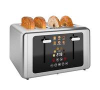 Whall 4 Slice Touch Screen Toaster, Stainless Steel Toasters, Digital Timer, Dual Control Panel, 6 Shade Settings and 6 Bread Types, Smart Wide Slots