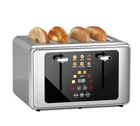 Whall 4 Slice Touch Screen Toaster, Stainless Steel Toasters, Digital Timer, Dual Control Panel, 6 Shade Settings and 6 Bread Types, Smart Wide Slots