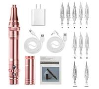 Whalrace PMU Machine, Cordless Permanent Makeup Kit with 10 PMU Needles & 1 Lithium Battery, Eyebrow Tattoo Machine Microblading Pen for Eyebrows, Lips, Eyeliners - Rose Gold