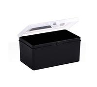 Wham 1.02 14.5cm Non-Compartmental Plastic Organiser Deep Storage Box Case - Recycled Black/Clear