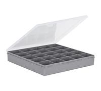 Wham 10.01 25 Division Square Plastic Organiser Box - Grey