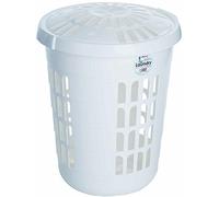 Wham 12090 Large Round Laundry Basket and lid 58ltr 48X48X58 CM Laundry Hamper Basket White