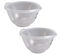 Wham 12181 Cuisine Clear Plastic Mixing Bowl 4 Litre 30x28x16cm (2 Bowls)