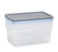 Wham 13129 Wham 9 Litre Box Storage Boxes Set of 3 Polypropylene Transparent Clear