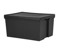 Wham Bam Heavy Duty Black 150L Large Plastic Stackable Storage Box With Lid
