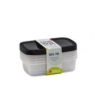 Wham 1L Food Storage Box (Pack Of 4) Clear/black (One Size)