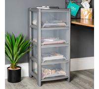 Wham 1X Deep (4 X 20L) A4 Drawers Plastic Storage Tower Unit Storage Organisation, Home Office Desktop Paper Stationary Files
