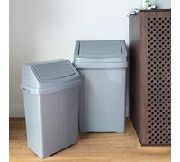 Wham Casa 25/50l Set of 2 Swing Bins Silver