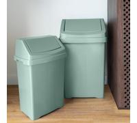 Wham 2 Piece Casa Bin Set (25L/50L Swing Bin) Silver Sage