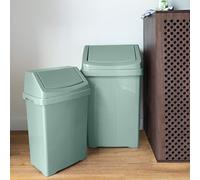 Wham 2 Piece Casa Bin Set (25L/50L Swing Bin) (Silver Sage)