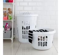 Wham 2 Piece Casa Laundry Basket & Hamper Set Ice White