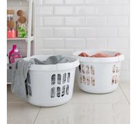Wham 2 X Casa Plastic Round Laundry Basket Ice White