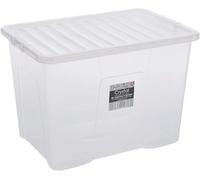 Wham 2 x Pack of 3 - 80 Litre Crystal Storage Box with Lid - Clear