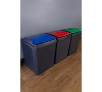 Wham 3 Piece 50L Plastic Recycle Bin in Grey Wham Grey