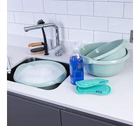 Wham 3 Piece Casa Multi-Functional Round Plastic Bowl Set (28cm, 32cm & 36cm Bowls) (Silver Sage)