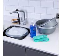 Wham 3 Piece Casa Multi-Functional Round Plastic Bowl Set (28cm, 32cm & 36cm Bowls) (Silver)