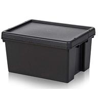 Wham 3 x Bam Heavy Duty Recycling Box - 16 Litres with Lid - 39 x 29 x 21 cm - Black