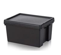 Wham 3 x Bam Heavy Duty Recycling Box - 16 Litres with Lid - 39 x 29 x 21 cm - Black