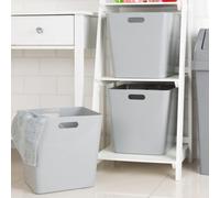 Wham 3X Plastic Studio Basket 15.01 Rectangular Home & Office Storage Basket, 30 X 30 X 30Cm, 18L (Cool Grey)