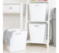 Wham 3X Plastic Studio Basket 15.01 Rectangular Home & Office Storage Basket, 30 X 30 X 30Cm, 18L (Ice White)