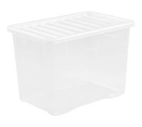 Wham 4 Pack, 80 Litre Storage Boxes, Clear